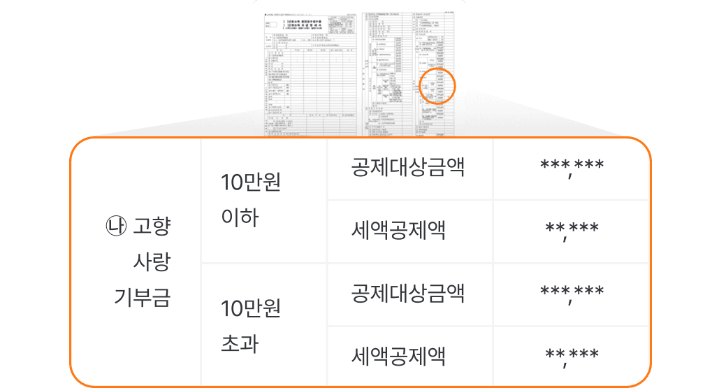 기부금 영수증 자동 등록